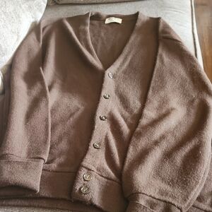 Vintage Men's Brown Cardigan Sweater